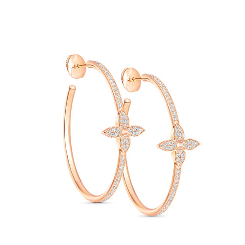 Louis Vuitton/路易威登 IDYLLE BLOSSOM系列 經(jīng)典款18k金玫瑰金140鉆石花卉形狀耳環(huán)Q96839
