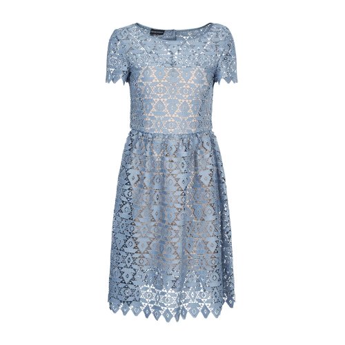 Emporio Armani/安普里奧阿瑪尼 霧霾藍(lán) 女士蕾絲連衣裙 2NA40T-22400-713