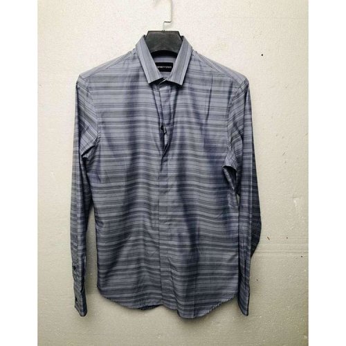 Emporio Armani/安普里奧阿瑪尼 灰藍(lán)色男士長(zhǎng)袖襯衫