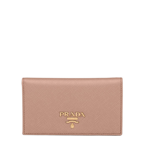 PRADA/普拉達 22春夏新款 女士皮粉色金標(biāo)按扣長款錢包1MV020_QWA_F0236