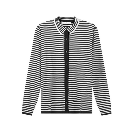 MaxMara/麥絲瑪拉 女士綿羊毛薄款長袖針織開衫羊毛衫條紋 13410421 VINCI