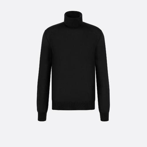  DIOR迪奧 22年秋冬 男士 針織衫 高翻領(lǐng)針織衫-黑色羊絨平紋針織面料cd-icon刺繡 113M646AT220 預(yù)定商品1-3周發(fā)貨