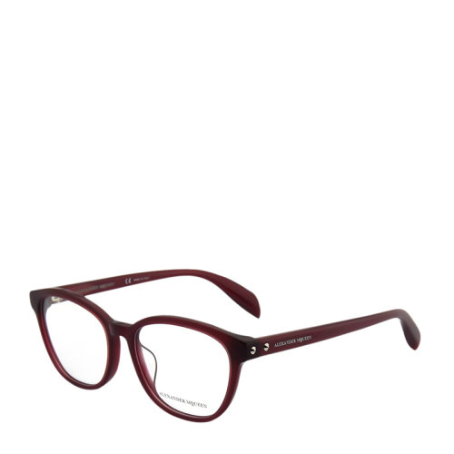 Alexander McQueen/亞歷山大麥昆 女士經(jīng)典方形鏡框平光鏡近視眼鏡AM0077OA-003