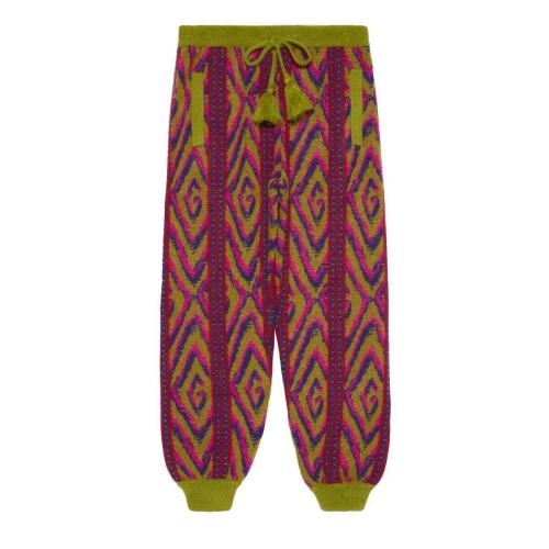  GUCCI古馳 22年秋冬 男士 G菱形羊毛針織長褲 713565 XKCP5 3817