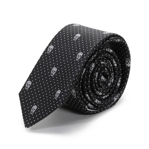 Alexander McQueen/亞歷山大麥昆  男士桑蠶絲領(lǐng)帶 184303 4Q053