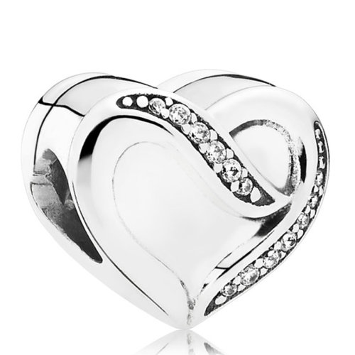 PANDORA/潘多拉 心中愛的絲帶鋯石串珠791816CZ