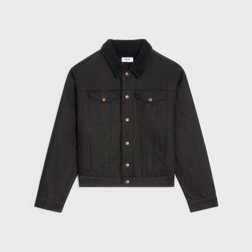  CELINE賽琳思琳 22年秋冬 男士 夾克 PURE BLACK水洗色牛仔夾克 2Q523085T.38TK