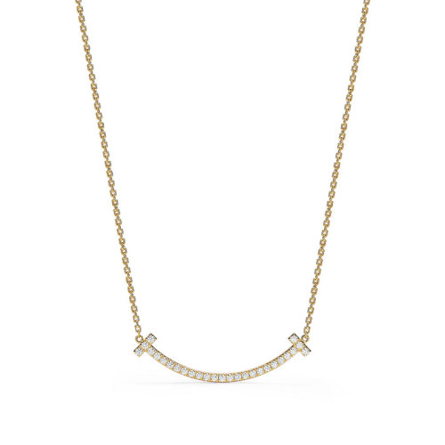Tiffany & Co./蒂芙尼  TiffanyT系列 18K金鑲嵌鉆石微笑吊墜項鏈 67513223