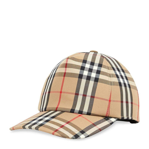 BURBERRY/博柏利 男士棕色棉質(zhì)經(jīng)典格紋鴨舌帽棒球帽男帽 8026929