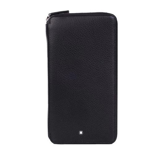 MontBlanc/萬寶龍 大班系列 男士黑色牛皮長款拉鏈錢包錢夾手拿包男包 113304