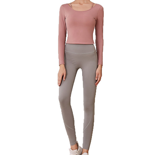 GeleiStory/GeleiStory 瑜伽服秋冬帶胸墊長袖專業(yè)高端時尚性感氣質(zhì)仙氣速干網(wǎng)紅運動套裝女裝＞女士套裝＞女運動套裝