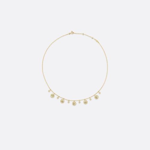  DIOR迪奧 22年秋冬 女士 項鏈 Rose des Vents 750/1000黃金項鏈，鑲嵌鉆石和珍珠母貝 JRDV951