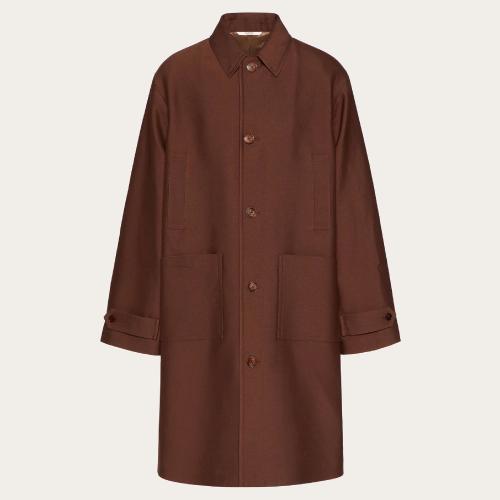  VALENTINO華倫天奴 22年秋冬 男士 大衣 MANTEAU DROIT EN LAINE ET COTON XV0CAF508E9K29