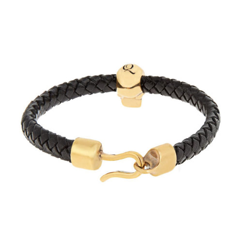 Alexander McQueen/亞歷山大麥昆   黑色 編織皮革手鏈 354165J16KG1000 HQY012345C