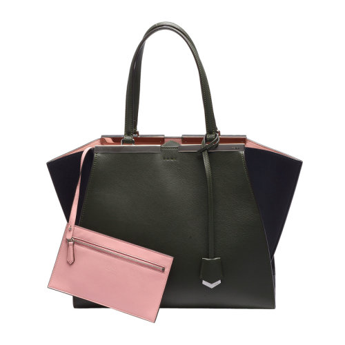 FENDI/芬迪 3JOURS系列女士牛皮拼接羊皮雙手提按扣開合可拆卸內(nèi)袋手提包單肩包子母包女包 8BH280-Z1P 多色可選