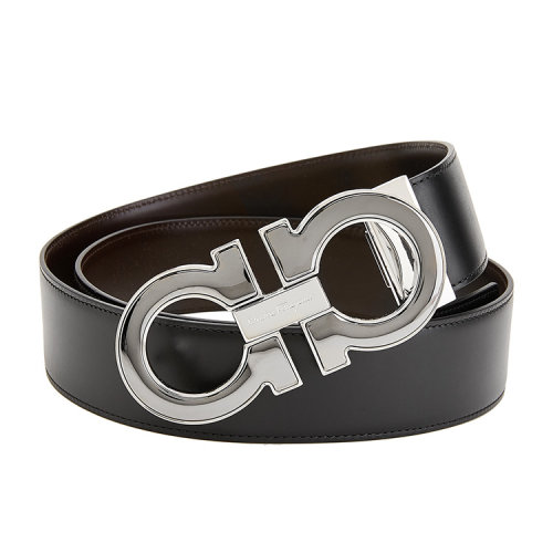 Salvatore Ferragamo/菲拉格慕 男士 黑色皮革時(shí)尚皮帶腰帶 645904 679494