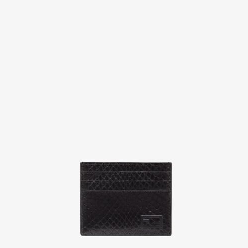  FENDI芬迪 22年春夏 男士 卡包 黑色水蛇皮卡夾 7M0164AGR0F0QA1