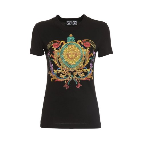  VERSACE JEANS COUTURE 女士印花棉質(zhì)短袖T恤 72HAHF02 CJ00F 899 PLFSX