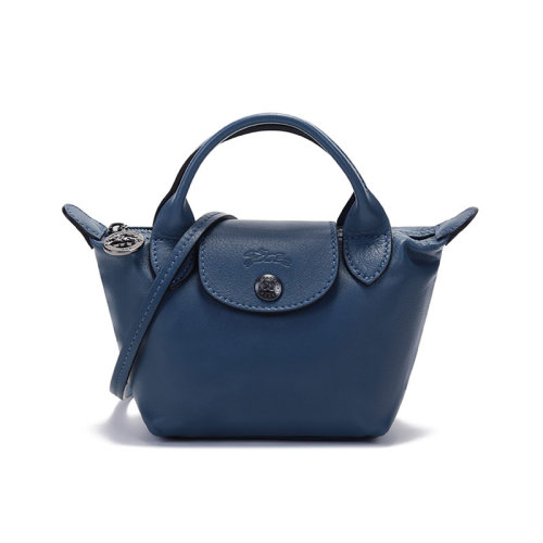 Longchamp/瓏驤女士LE PLIAGE CUIR系列迷你款羊皮短柄手提單肩斜挎包餃子包 10147 757