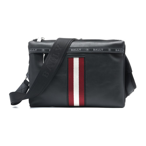 BALLY/巴利21新品標(biāo)志性條紋牛皮革男士單肩斜挎包HARVE