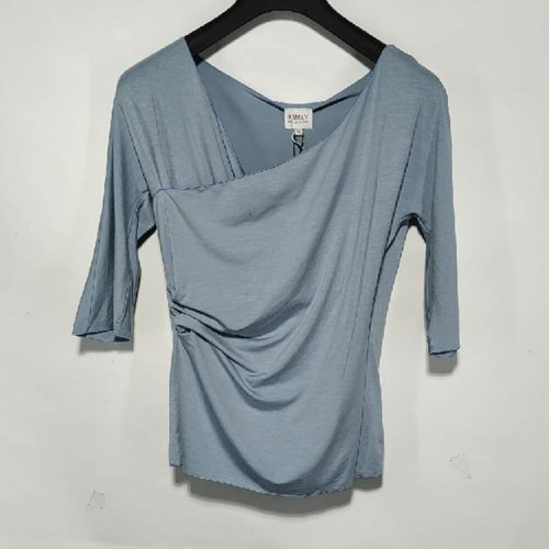 ARMANI COLLEZIONI/阿瑪尼卡爾茲 女士短袖T恤灰藍(lán)色（商品瑕疵）