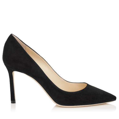 Jimmy Choo/周仰杰  女士經(jīng)典款Romy絨面革尖頭8.5CM淺口鞋高跟鞋 三色可選 ROMY85SUE