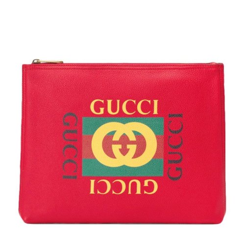 GUCCI/古馳  古琦男女同款 品牌字母LOGO 紅色皮革手拿包 500981 0GDAT 6461 HKY0011N