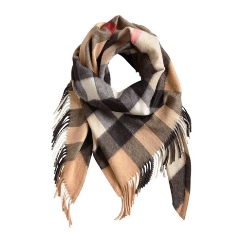 BURBERRY/博柏利  女士拼色經(jīng)典格紋羊絨圍巾披肩圍脖 4065349