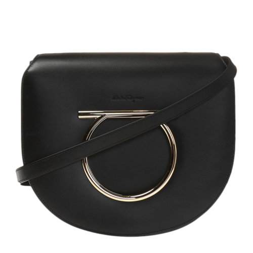 Salvatore Ferragamo/菲拉格慕 女士黑色徽標(biāo)單肩包 21-H002-691251（99新未使用）