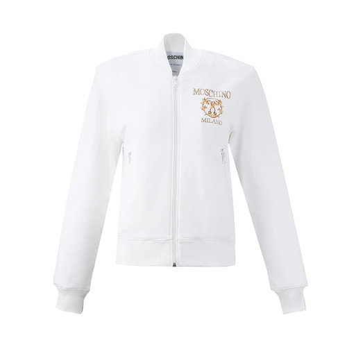 MOSCHINO/莫斯奇諾  女裝女士白色棉質(zhì)時(shí)尚簡(jiǎn)約開(kāi)胸衛(wèi)衣夾克外套   A171455277002  GMH0022B