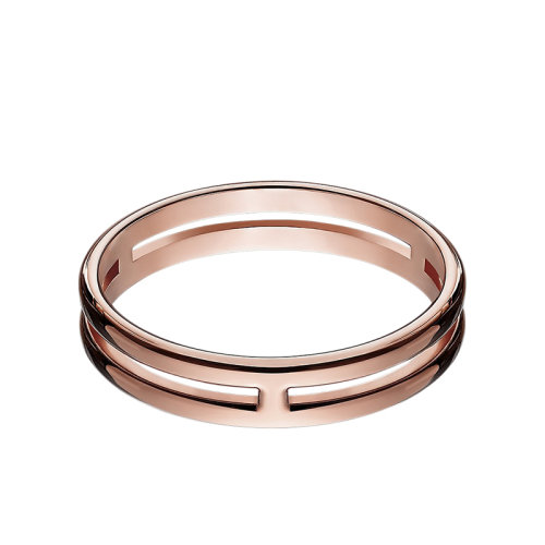 HERMES/愛馬仕 經(jīng)典Ariane系列 18K金玫瑰金結(jié)婚戒指H119836B