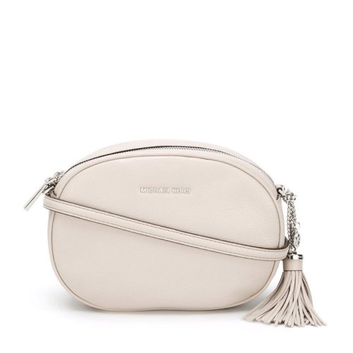 Michael Kors/邁克·科爾斯 GINNY系列 女士淺灰色牛皮單肩斜挎包