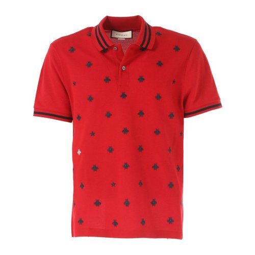 GUCCI/古馳  男士純棉翻領(lǐng)印花短袖T恤 男士短POLO