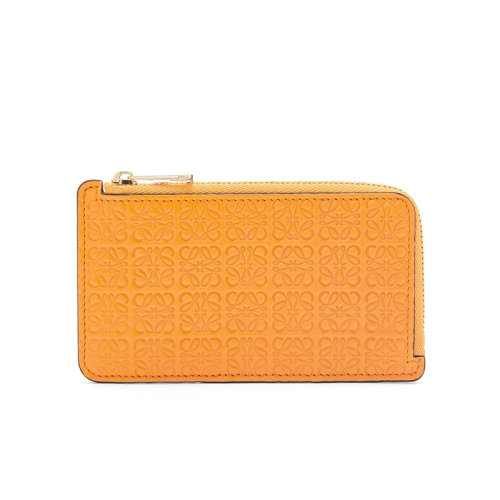 LOEWE/羅意威 22新款Repeat新款 女士橘色徽標壓花小牛皮零錢包卡片夾C499Z40X04-9130