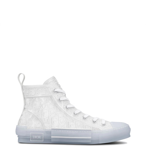 DIOR/迪奧 22年春夏新款 B23系列 男士白色透明帆布凸起效果老花印花高幫運動鞋帆布鞋3SH129ZOO_H060