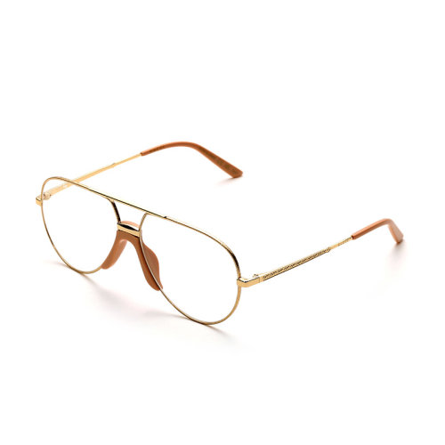 GUCCI/古馳 中性金色鏡框透明鏡片眼鏡 GG0432S