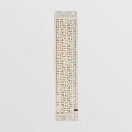  BURBERRY 22年秋冬 女士 專屬標識羊絨混紡花呢圍巾 80593131