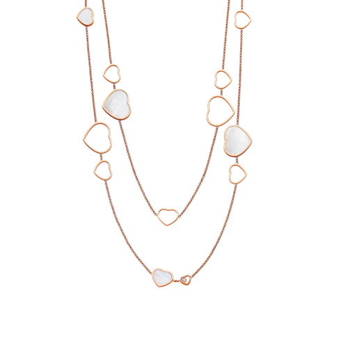 Chopard/蕭邦  女士經(jīng)典款快樂愛心系列玫瑰金和珍珠母貝項鏈 817482-5301