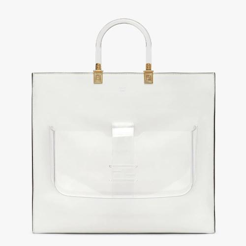  FENDI芬迪 22年秋冬 女士 手提包 白色皮革手提袋，飾Baguette口袋 8BH402AMD5F1JTW