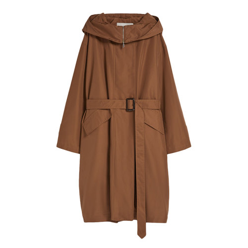 MaxMara/麥絲瑪拉 22年早春新款 DPARKA系列 女士深駝色純棉防水技術(shù)棉梭織派克大衣風(fēng)衣9021082706005