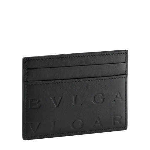 BVLGARI/寶格麗  女士黑色Bvlgari Infinitum圖案燙印小牛皮卡包卡片夾291751