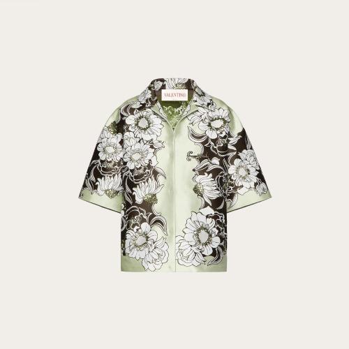  VALENTINO華倫天奴 22年秋冬 女士 短袖T恤 VESTE EN BROCART STREET FLOWERS DAISYLAND XB0CE