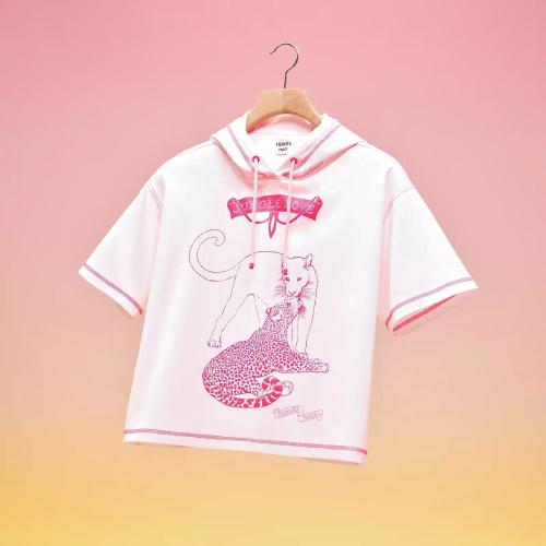  HERMES愛馬仕 22年秋冬 女士 短袖T恤 T-shirt court a capuche H2H4621DH2Z36