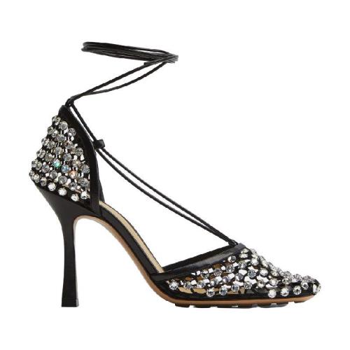  BV葆蝶家 22年秋冬 女士 高跟涼鞋 SANDALES STRETCH SCINTILLANTES 667206V0GU11013 預(yù)定商品1-3周發(fā)貨