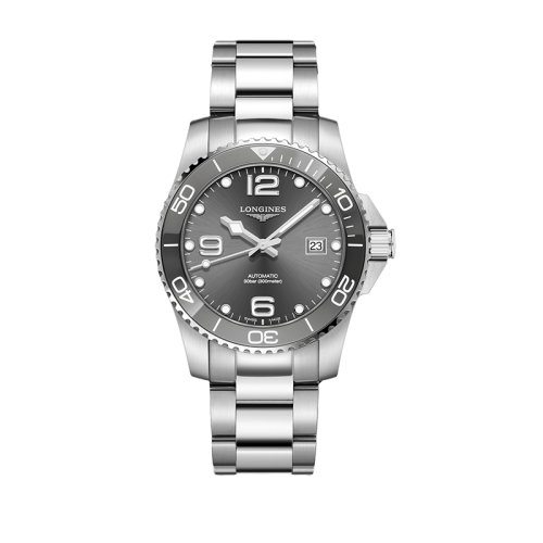 LONGINES/浪琴  康卡斯?jié)撍盗凶詣訖C械男士腕表鋼帶太陽紋灰色表盤41毫米L3.781.4.76.6