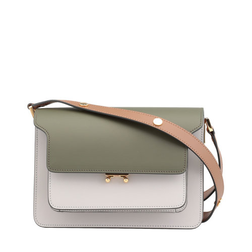 MARNI/瑪尼 Trunk 女士拼色小牛皮單肩風琴包 SBMPN09NO3LV583Z089N