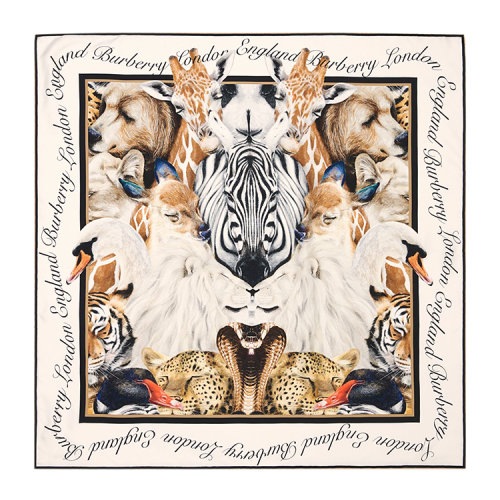 BURBERRY/博柏利 動物印花絲質(zhì)方巾80273621