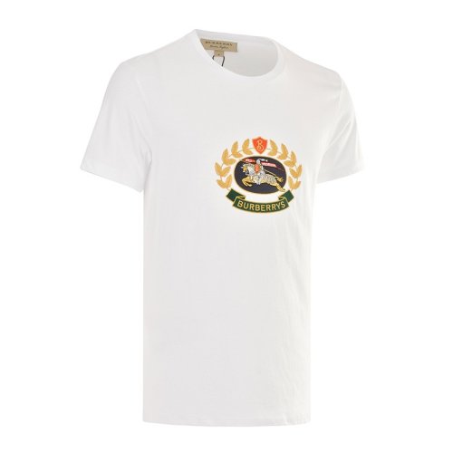  BURBERRY/博柏利 男士白色棉質(zhì)短袖T恤 8002953 PLFSX