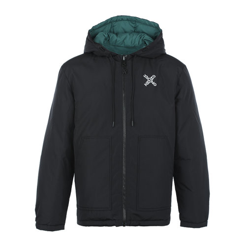 KENZO/高田賢三字母印花連帽寬松雙面穿男士棉服外套FB65OU585