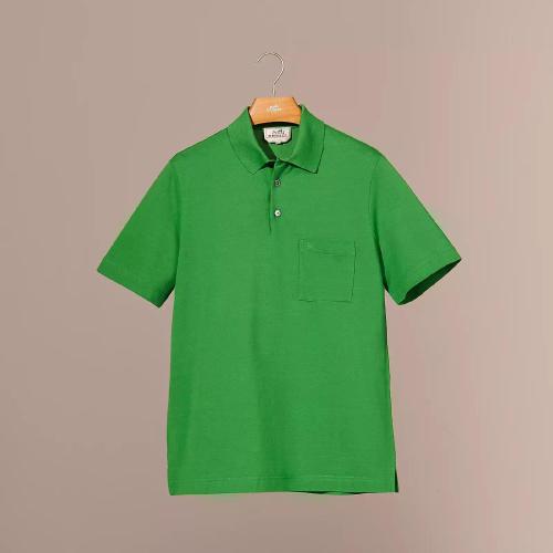  HERMES愛馬仕 22年秋冬 男士 短袖襯衫 Polo boutonne broderie H H072325HA183XL